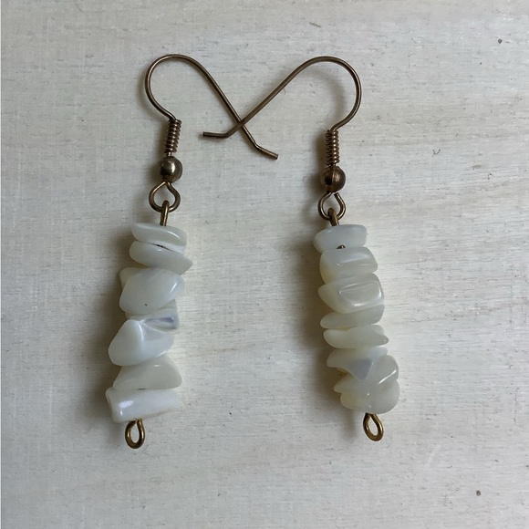 New vintage genuine polished stones earrings - Picture 2 of 2